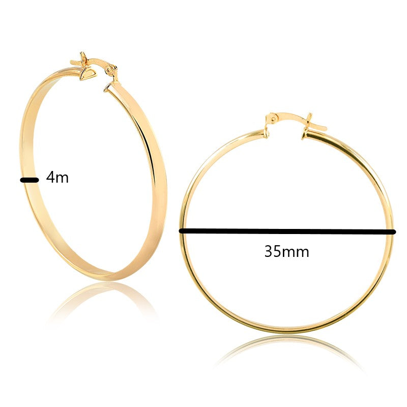 18K Gold Plated Hoop LV earrings